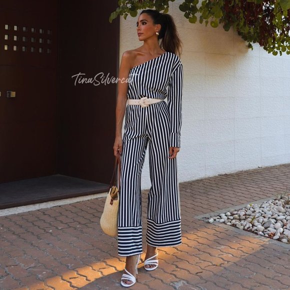 BLOGGER'S FAVE! Zara 2 Piece Striped Pants And Shirt Set NWT - Picture 2 of 16